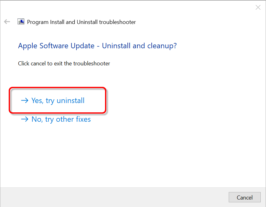 Utilice el programa 'Microsoft Program Install and Uninstall Troubleshooter'