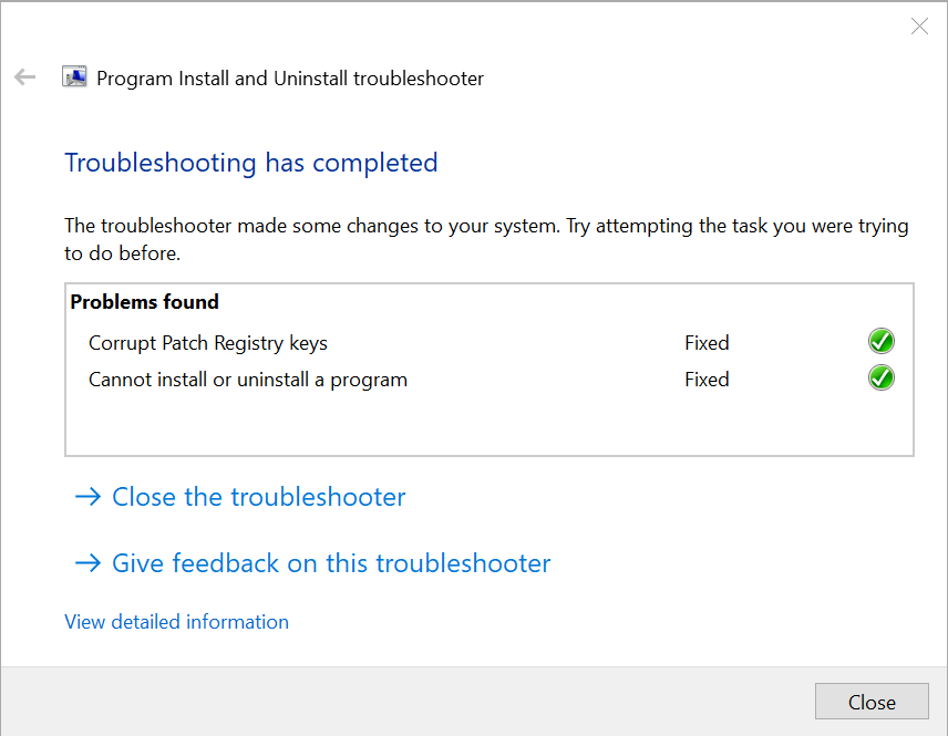 Utilice el programa 'Microsoft Program Install and Uninstall Troubleshooter'